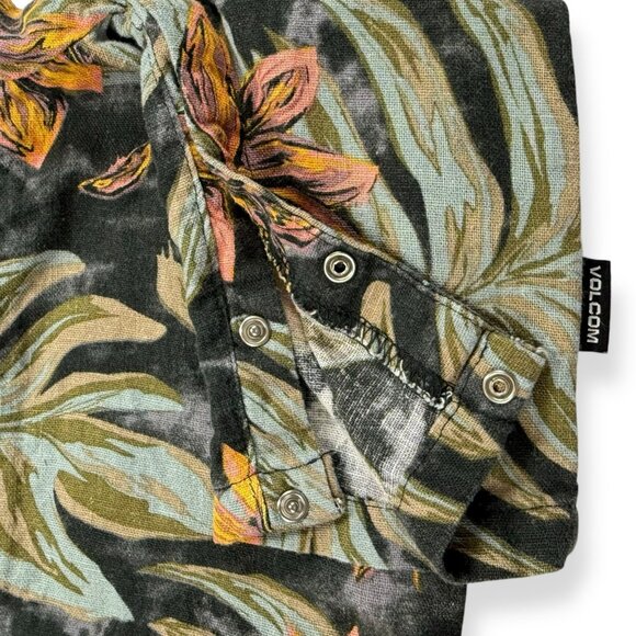 Volcom Kids One Piece in Gray and Yellow Floral - Picture 6 of 9